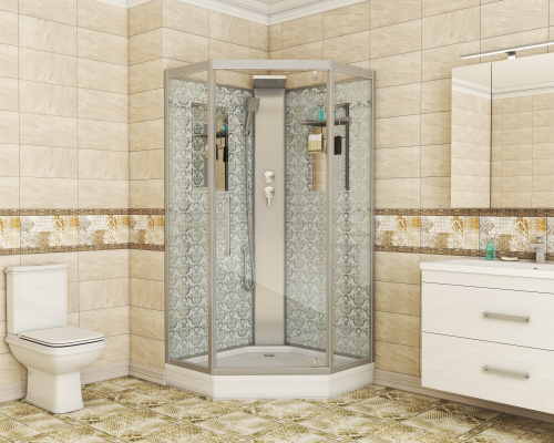 Душевая кабина Niagara Luxe 7717WBK 100х100 трапеция без крыши ориентация универсальная - фото 2