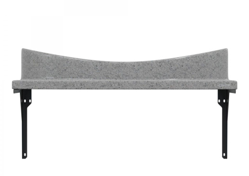 Раковина из искусственного камня СанТа 900143 70х45 подвесная цвет серый - фото 3