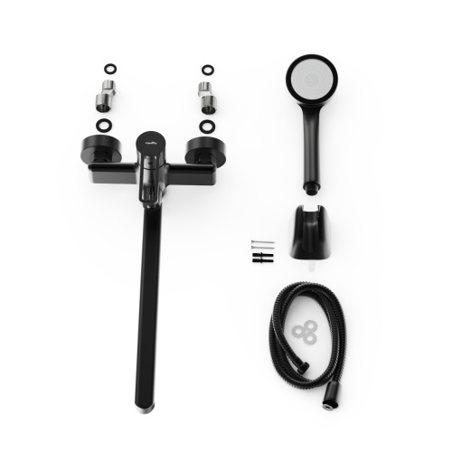 Смеситель для ванны Tokito KUDO TOK-KUD-1015 настенный черный - фото 4