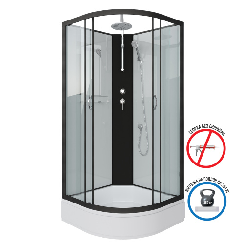 Душевая кабина Niagara Classic 67031414BKT 80х80 четверть круга без крыши ориентация универсальная - фото 2
