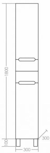 Шкаф-пенал СанТа Лондон 524008 30х30х190 напольный цвет белый - фото 3