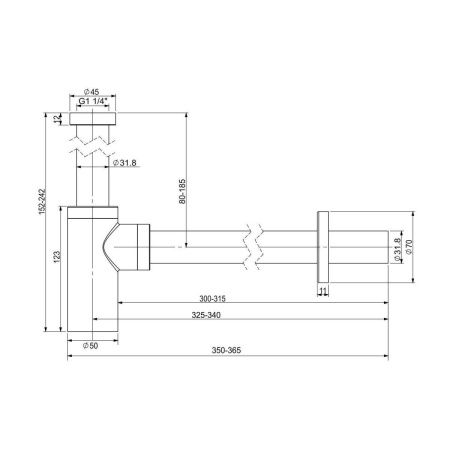 Сифон для раковины Wellsee Drainage System 182104000 хром