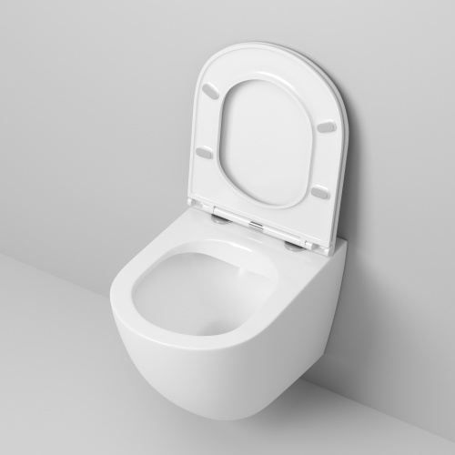 Унитаз подвесной Grossman Санфаянс GR-4455S белый глянцевый с сиденьем микролифт безободковый каскадный смыв - фото 5