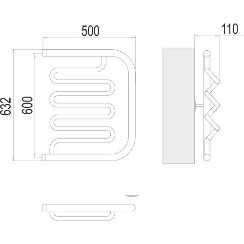 Полотенцесушитель Terminus 4620768881350 50х63 водяной хром - фото 3