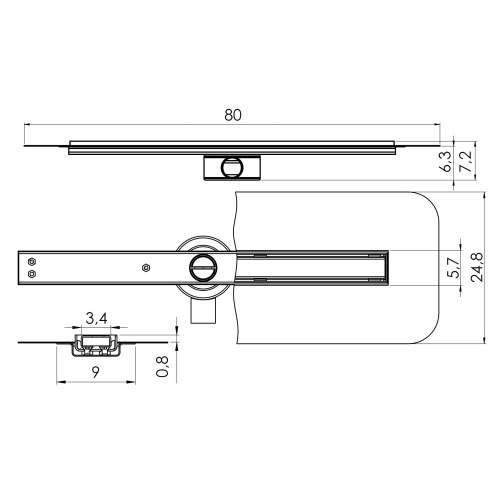 Душевой лоток New Trendy VIMO SLIM OL-0048 напольный - фото 3