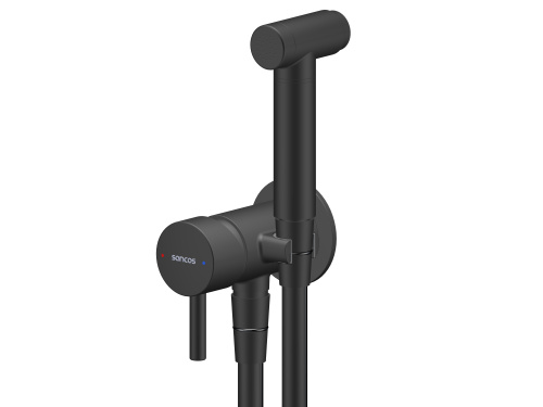 Гигиенический душ со смесителем Sancos Atom SC2001MB черный - фото 2