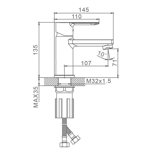 Смеситель Splenka S06 S06.10.09 на раковину графит - фото 3