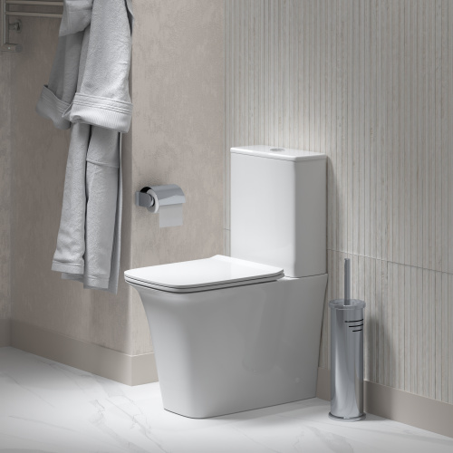 Унитаз напольный с бачком Grossman Galaxy GR-4468S белый глянцевый с сиденьем микролифт безободковый каскадный смыв - фото 5