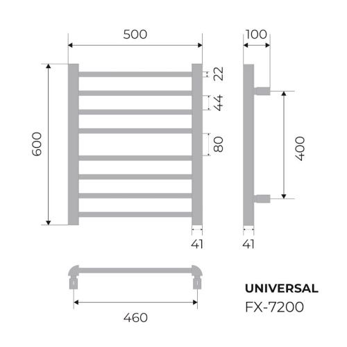 Полотенцесушитель Fixsen FX-7200B 50х60 электрический черный - фото 3