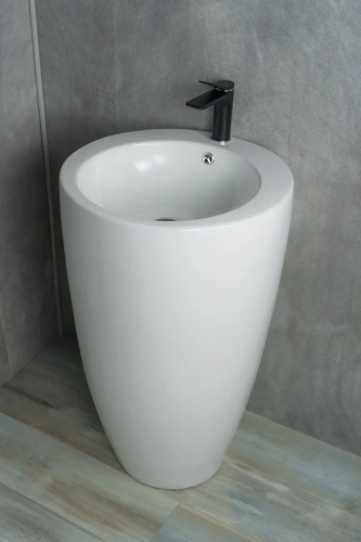 Раковина керамическая Gid Autonomo 81106 49х49 напольная цвет белый 1 отверстие под смеситель - фото 4