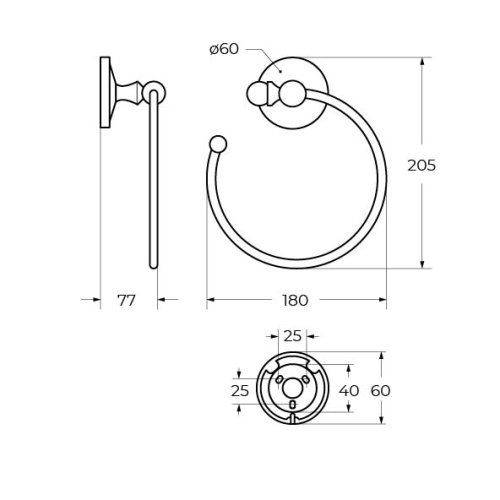 Полотенцедержатель Art&Max ANTIC CRYSTAL AM-E-2680SJ-Cr - фото 2