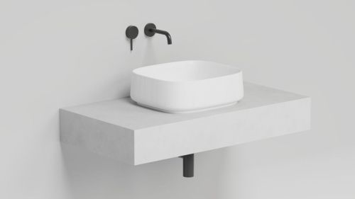 Раковина из искусственного камня S-Sense Salini ORIENTE 1109102M 50х40 накладная цвет белый без отверстий под смеситель