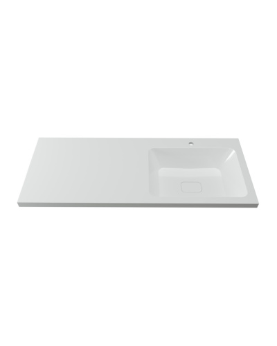 Раковина из искусственного камня Orange Sistema ST-120RAR 120х48 над стиральной машиной цвет белый - фото 2