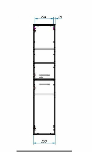 Шкаф-пенал Эстет Vegas ФР-00003495 35х32х175 подвесной цвет белый - фото 4