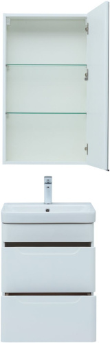 Комплект мебели: тумба с раковиной 50x46x62 + зеркало-шкаф Aquanet София 00274191 подвесной цвет белый - фото 4