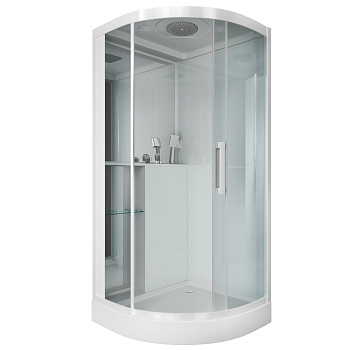 Душевая кабина Grossman GR160 100х100 четверть круга с крышей ориентация универсальная