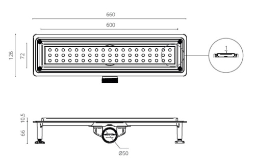 Душевой лоток Ctesi FLOW ROUND GOLD BK4024730/1 - фото 2