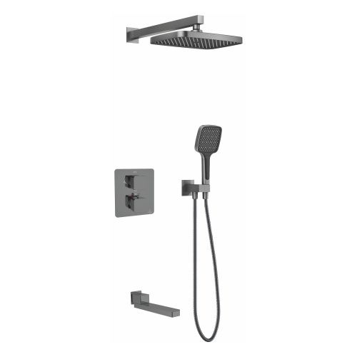 Душевая система Rose R1595T встраиваемая в стену цвет пепельный с термостатом - фото 2