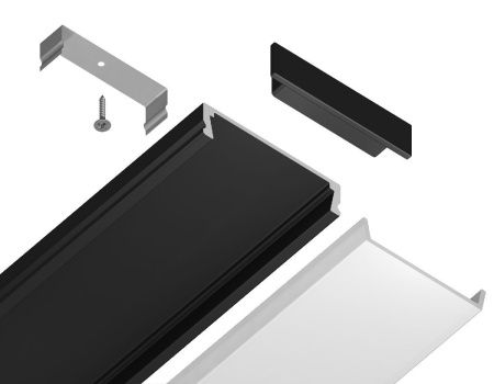 Алюминиевый накладной профиль Ambrella Light Alum Profile (Алум Профиле) GP1800BK