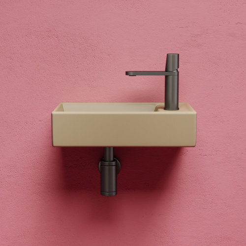 Раковина из сантехнического фарфора Ceramica Nova ELEMENT CN6051LMC 42х22 подвесная цвет капучино матовый 1 отверстие под смеситель - фото 4