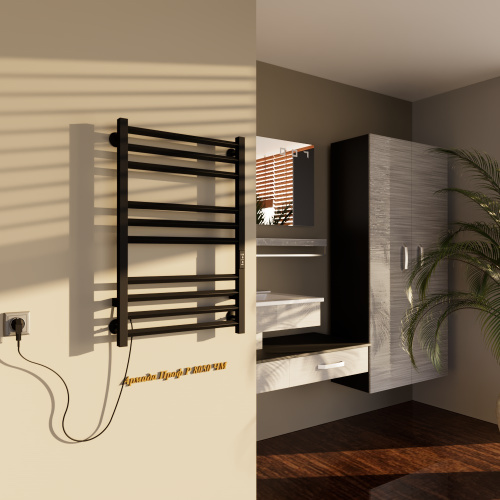 Полотенцесушитель Altasan АрмадаПроф АрмадаПрофР8050ЧМ подвесной 53х81 электрический черный муар - фото 3