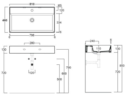 Раковина из санфаянса Simas AG 81 bia 81х46 подвесная цвет белый - фото 2