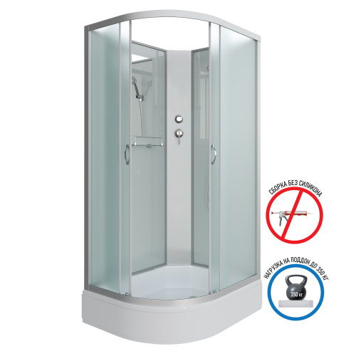 Душевая кабина Niagara Classic 339844RBK 90х80 асимметричная без крыши ориентация правая - фото 2