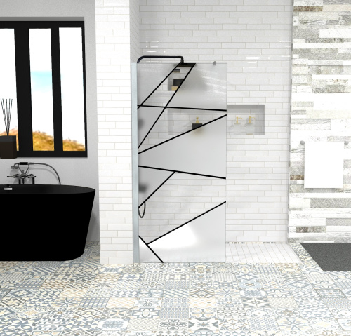 Душевая перегородка Cerutti SPA PICK T90 90х120 стекло прозрачное/матовое профиль хром глянцевый