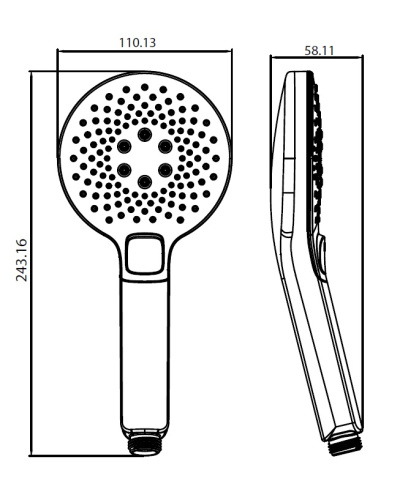 Душевой гарнитур Creavit SH119S настенный черный матовый - фото 2