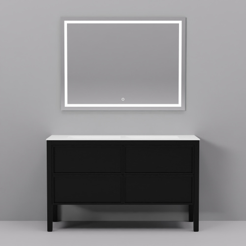 Тумба с раковиной+зеркало Art Decco Elisa (Элиса) AES14F78D1M0 140x45x85 напольная цвет черный дуб - фото 2