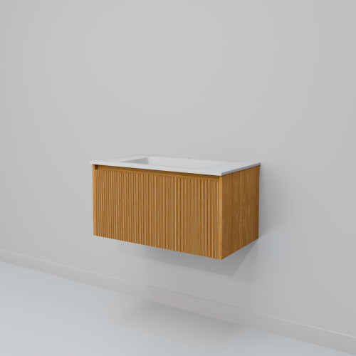 Тумба с раковиной Art Decco Elizabeth (Элизабет) AEL08W11S100 80x45x40 подвесная цвет белый дуб - фото 5