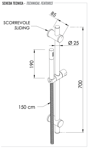 Душевой гарнитур Remer 317G317MM настенный цвет хром - фото 2