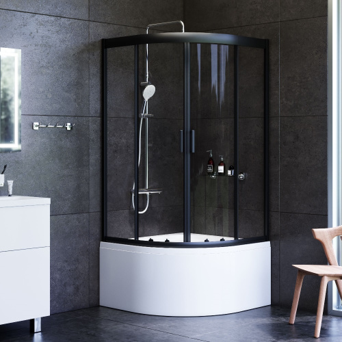 Душевой уголок Am.Pm Gem W90G-401A090BT 90х90 стекло прозрачное профиль черный матовый без поддона