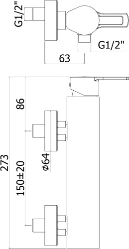 Смеситель для ванны с душем Paffoni Ringo RIN168NO настенный черный - фото 2