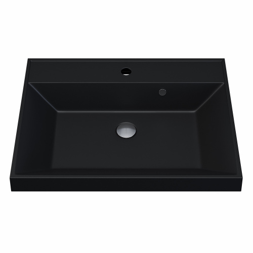 Раковина кварцевая Uperwood Classic Quartz 291030002 60х45 полувстраиваемая цвет черный - фото 3