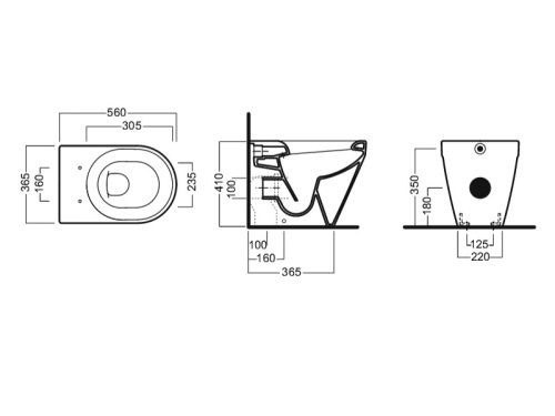 Чаша унитаза приставная Hatria DAYTIME EVO YXV701 цвет белый без сиденья душевой смыв - фото 3