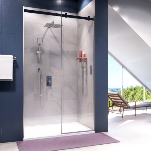 Душевая дверь Wasserkraft 15R30 130х200 стекло прозрачное профиль хром глянцевый - фото 2