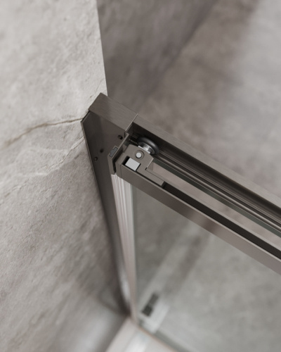 Душевая дверь Cezares MOLVENO MOLVENO-BF-3-90-C-GM-IV 90х195 стекло прозрачное профиль оружейная сталь - фото 5