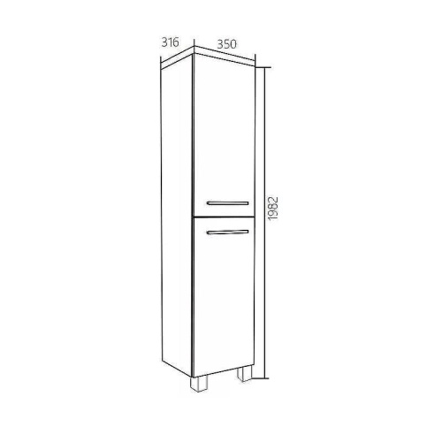 Шкаф-пенал 1MarKa Соната У27984 35х32х198 напольный цвет белый - фото 3