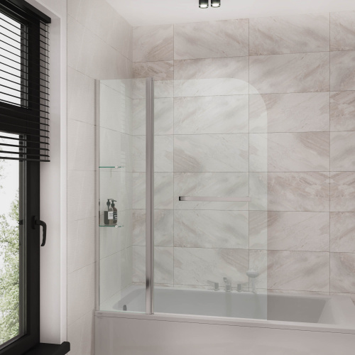 Душевая шторка на ванну Grossman GR-101/1 110х150 стекло прозрачное профиль хром глянцевый ориентация универсальная - фото 2