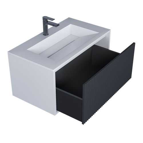 Тумба с раковиной Uperwood Next Premium 3930205166 80х45х42 цвет графит - фото 5