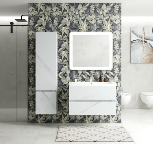 Шкаф-пенал Art&Max TECHNO AM-Techno-1600-AC-SO-MR960-L 40х30х160 подвесной цвет монти мрамор