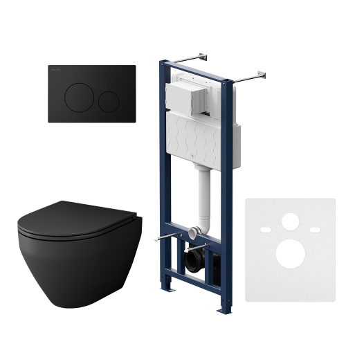 Комплект унитаз с инсталляцией с клавишей смыва Am.Pm Spirit V2.0 IS49038.701700MB - фото 2