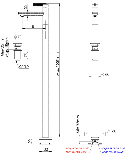Смеситель для раковины Daniel Club ANC68815 напольный черный - фото 2