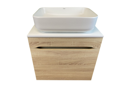 Тумба с раковиной Sintesi STL.W7015_SIN-LVB-APP-409WM 60х55х50 подвесная цвет бежевый - фото 4
