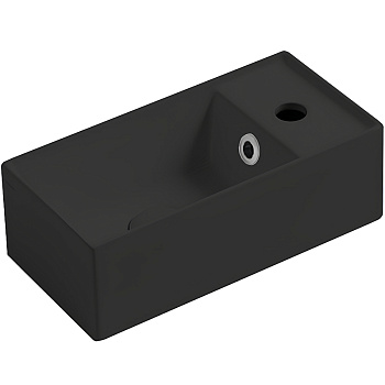 Раковина из санфаянса Simas AG 50 nero 50х27 подвесная цвет черный глянцевый