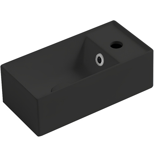 Раковина из санфаянса Simas AG 50 nero 50х27 подвесная цвет черный глянцевый