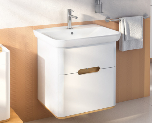 Тумба с раковиной Vitra Sento 60822 63х49х69 подвесная цвет белый матовый - фото 2