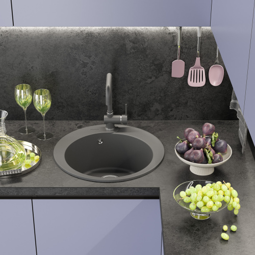 Кухонная мойка Misty Artemida ART-51-04 51х51 цвет серый - фото 2