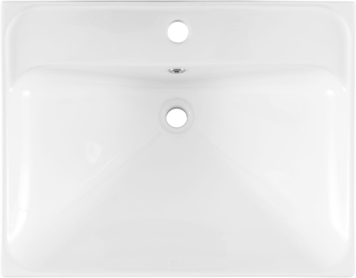 Раковина керамическая Aquanet Flash 00333266 61х47 полувстраиваемая цвет белый 1 отверстие под смеситель - фото 4